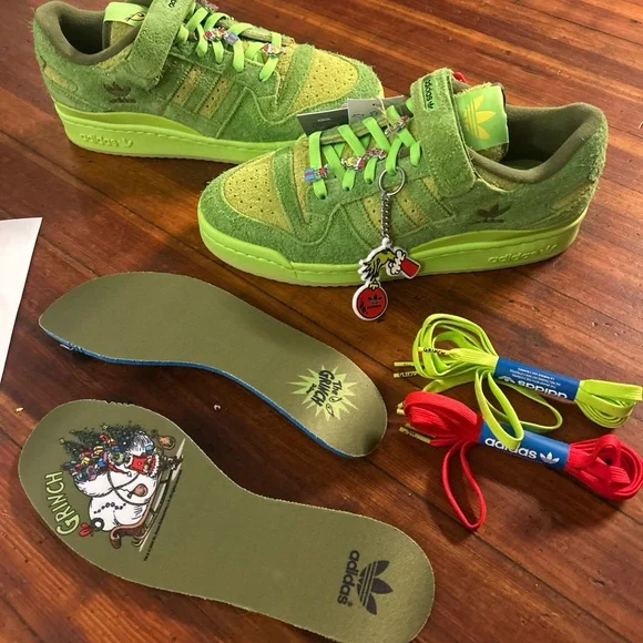 adidas gazelle silver green womens Forum Low The Grinch Shoes HP6772 main image 0